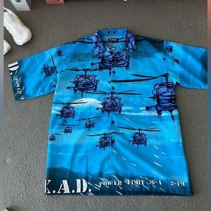 Helicopter Pattern button down short sleeves 24x31